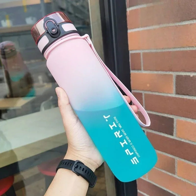 1 Liter Large Capacity Sports Water Bottle Leak Proof Colorful Plastic Cup Drinking Outdoor Travel Portable Gym Fitness Jugs Merch Eternally